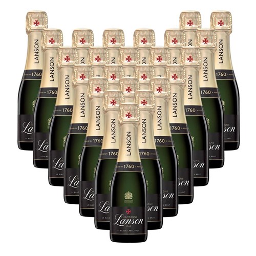 Case of 24 Bottles of Mini Lanson Le Black Creation Champagne 20cl – Perfect for Parties or Giveaways